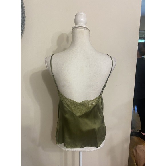 Cabi NYC Clari 100% Silk Charmeuse Cami Camisole Top Oregano Army Green S $187 - Picture 6 of 13